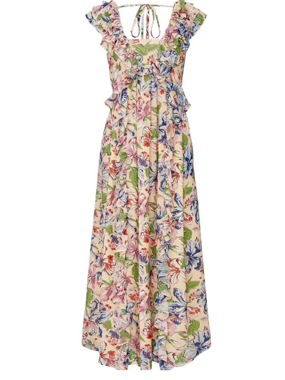 Hofmann Copenhagen Catharina Floral Ruffle Maxi Dress Yellow Summer Floral H13